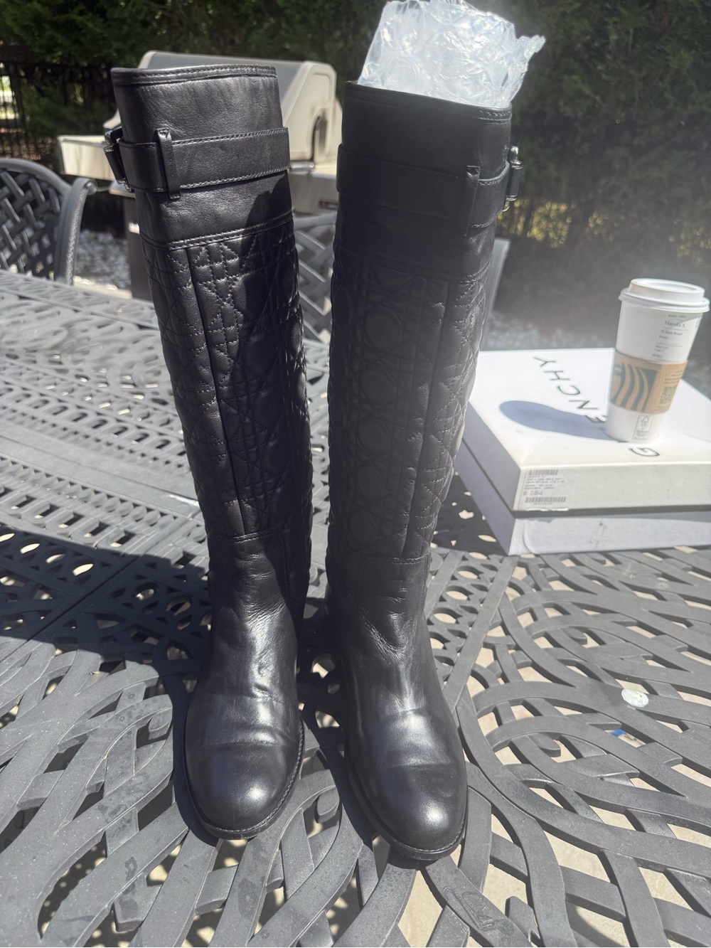 Dior Black Quilted Leather Riding Boots - size 8.5 - Picture 15 of 15